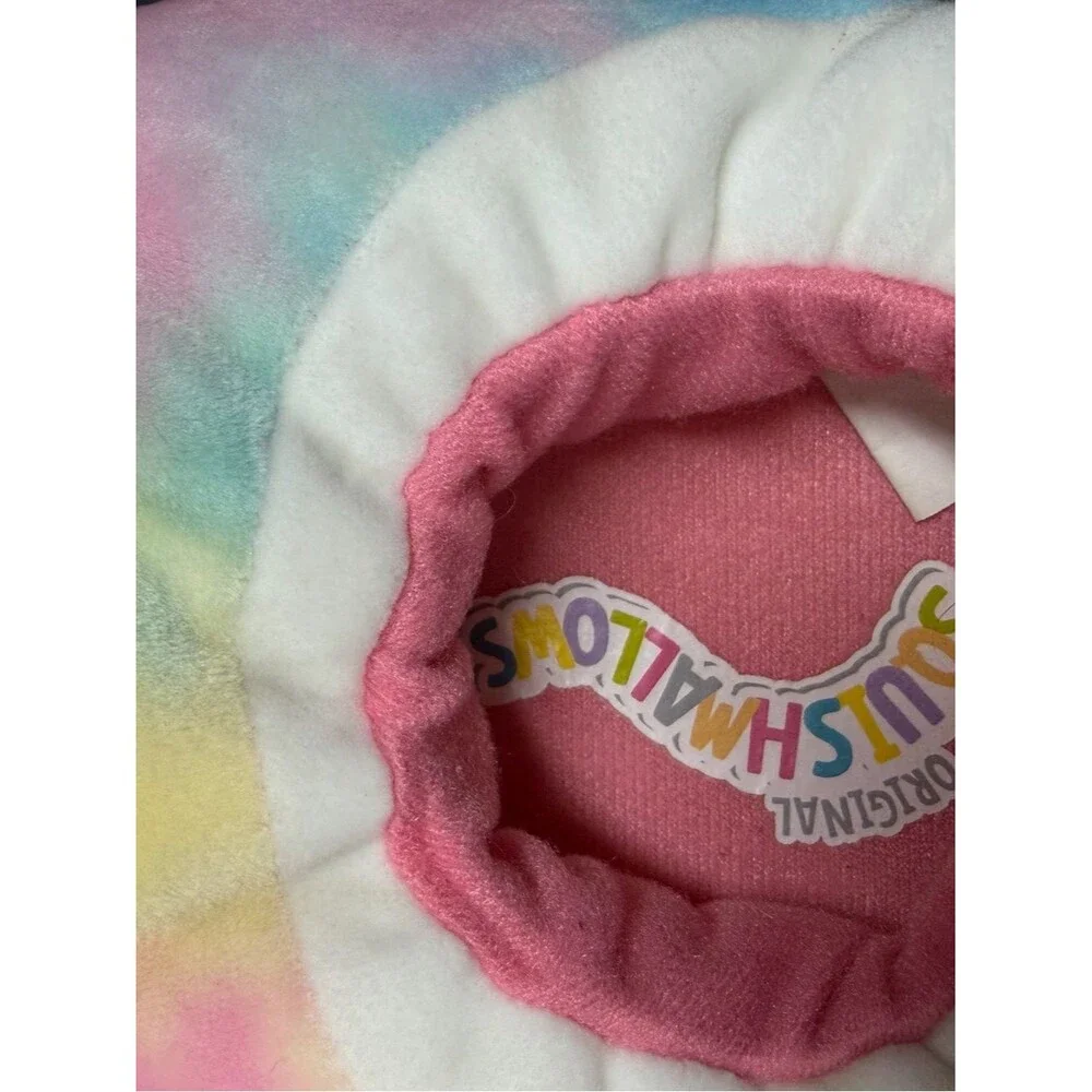 Squishmallow Slippers Girls Size 13-1 Rainbow Tie Dye Unicorn Slip On Plush